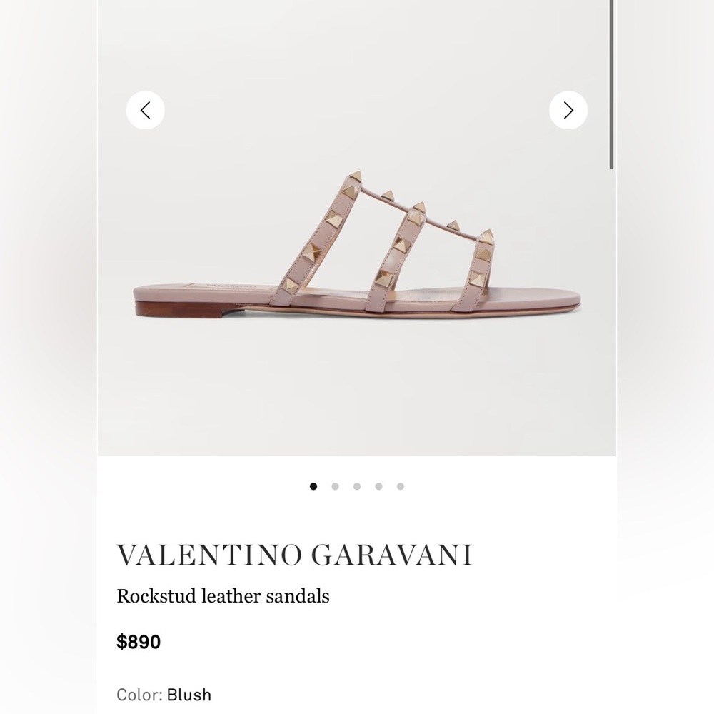 Valentino Garavani Blush Rockstud Leather Sandals